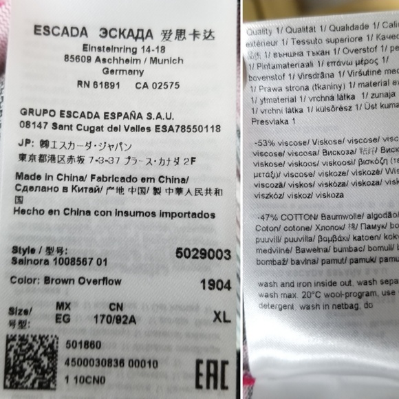 Escada Floral Pink Cardigan Sweater Gold Button XL - Picture 8 of 8